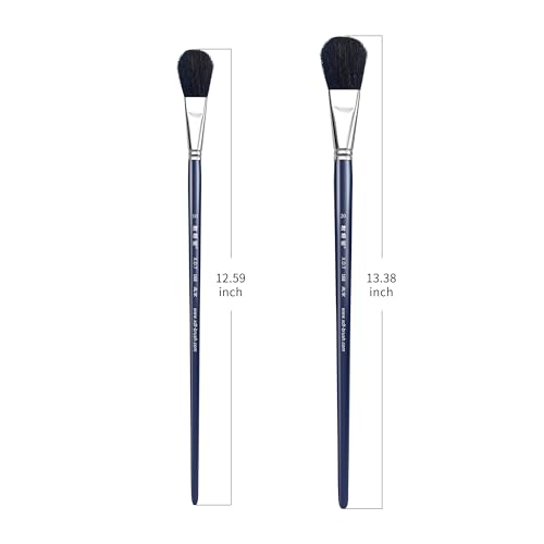 XDT#168 Mop Artist Paint Brush 2 Piece Set Medium Stiff Nylon Hair Short Handle #10#20, Micro Detail Paint Brushes for Painting, Acrylic Oil Watercolor