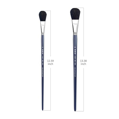 XDT#168 Mop Artist Paint Brush 2 Piece Set Medium Stiff Nylon Hair Short Handle #10#20, Micro Detail Paint Brushes for Painting, Acrylic Oil Watercolor