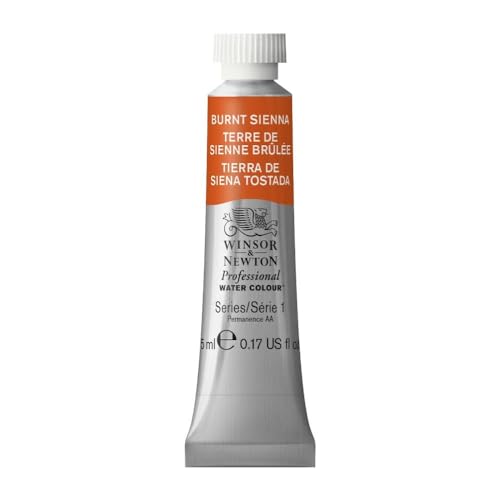 Winsor & Newton Professional Watercolor, 5ml (0.17-oz) Tube, Burnt Sienna - color: Burnt Sienna, style: 0.17-oz Tube