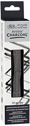 Winsor & Newton Artists' Willow Charcoal, Assorted, Box of 12 - color: Assorted, style: Box of 12