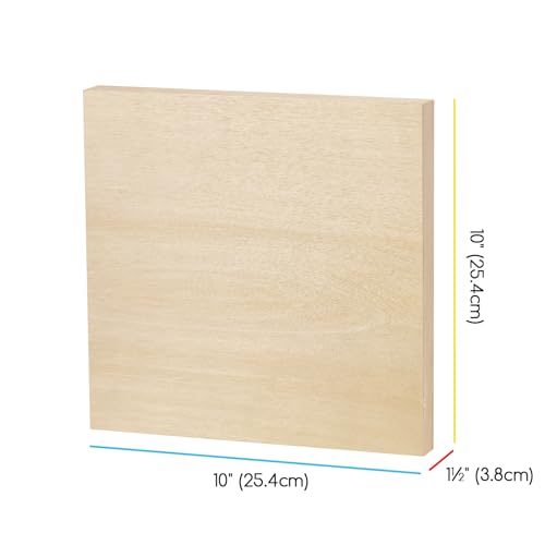 MEEDEN Unfinished Wood Canvas Board: 1-1/2" Deep 10x10” Wooden Canvas Panel Pack of 4 - Blank Cradled Wood Art Board for Painting - size: 10"x10"- 4 Pack