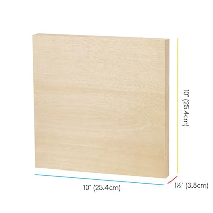 MEEDEN Unfinished Wood Canvas Board: 1-1/2" Deep 10x10” Wooden Canvas Panel Pack of 4 - Blank Cradled Wood Art Board for Painting - size: 10"x10"- 4 Pack