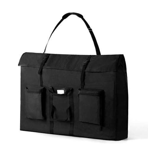 Premium Oversized Art Portfolio Case 24 x 36 x 6 Inch (25" x 37" Actual) - Waterproof - Soft Sided - Frames, LCD Screens, Monitors, TVs, Solar Panel - Shoulder Strap & Carry Handles - size: 24 x 36