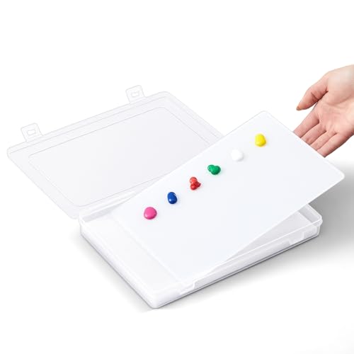 Nuanchu 1 Set Handy Glass Oil Paint Palette Included 10.2 x 6.8 x 1.2 Inches Airtight Stay Wet Palette Container and 9.7 x 6.3 Inches Tempered Glass, Keeps Paint Fresh, Ideal for Travel Outdoor, White - color: White, size: 10.2" x 6.8" x 1.2"