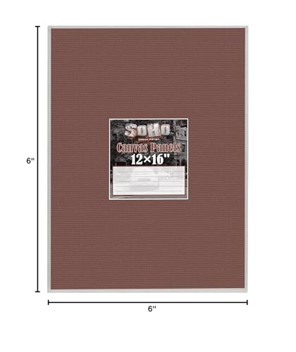 SoHo Artist Cotton Canvas All Media Panels - 6x6-3 Pack of Double Primed Cotton Acid-Free Panels Bonded Canvases for Paintings, Artwork and More - size: 6x6