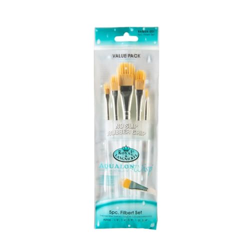Royal & Langnickel Aqualon Wisp Filbert Artist Brush Set, 5-Piece - style: Filbert
