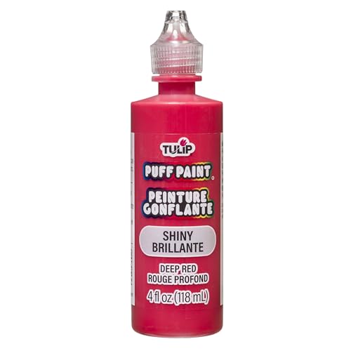 Tulip 41402 Dimensional Fabric Paint 4oz Slick Deep Red - color: SHINY DEEP RED, size: 4 Fl Oz (Pack of 1)