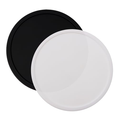 ONLYKXY 2pcs Silicone Round Bar Coaster Tea Coaster Modern Cup Drink Mat Plate Creative Rug Mug Pad for Table Countertop Desk Cold Hot Drink Beverage Coffee Tea Kitchen Home Decor (Black & White) - color: Black & White
