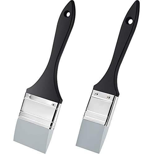 Outus 2 Pieces Silicone Painting Brush Color Shapers for Painting Color Shaper Tool Pointed Edged Solid Flat Flexible and Water Based Drawing Tool for Move Remove Acrylic Paints(1.5 Inch, 2.5 Inch) - size: 1.5 Inch, 2.5 Inch