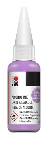 Marabu Alcohol Ink Neon & Metallic Bundle – 15 Bold Colors, Alcohol Inks for Resin, DIY Crafts & More