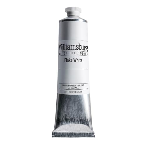Williamsburg Artist Oil Colors by GOLDEN, Flake White, 150 ml tube, Professional Oil Paint, Semi-Opaque - color: Flake White, size: 5.07 Fl Oz (Pack of 1)