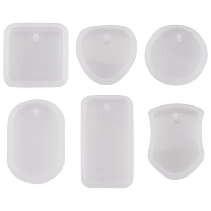 12Pcs Silicone Molds Assorted Shapes Resin Epoxy Molds for Keychain Charms Pendants Handmade Necklace Jewelry Casting Mold for DIY Craft Supplies White 1.61~2.05x1.36~1.65x0.30inch