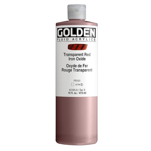 Golden Fluid Acrylics - Transparent Red Iron Oxide 16 oz Bottle