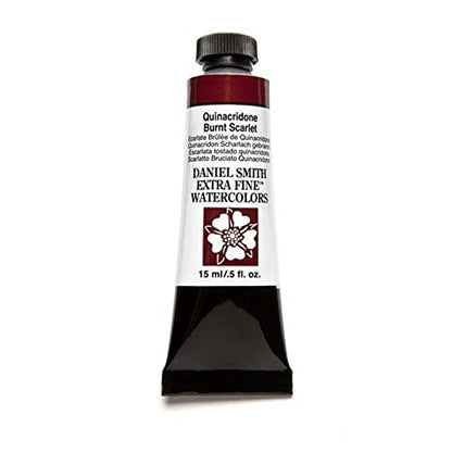 Daniel Smith 284600087 Extra Fine Watercolor 15ml Paint Tube, Quinacridone, Burnt Scarlet, 0.5 Fl Oz (Pack of 1) - color: Burnt Scarlet