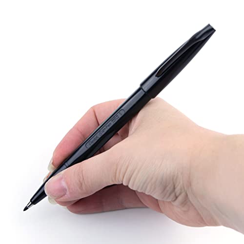 Pentel® Sign Pens®, Fine Point, 2.0 mm, Black Barrel, Black Ink, Pack Of 24 Pens - color: 블랙., size: 12 Count (Pack of 2)