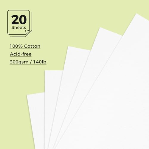 Lightwish Watercolor Sketchbook, 100% Cotton 300gsm Hot Press, 5.8" x 8.2", 20 Sheets, A5 Binder Bound & Refillable, Acid Free Paper for Artists, Adults, Students, Travel Art Journal - color: British Retro - Green