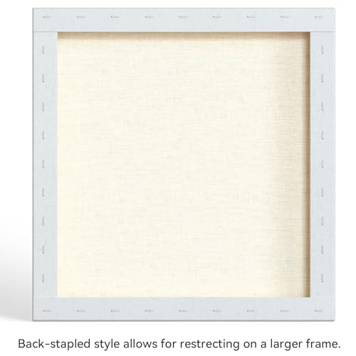 PHOENIX 20x20 Inch 2 Pack Artist Canvas - Large Square Stretched Canvases for Painting - 3/4 Inch Profile, 100% Cotton 11 Oz. Gesso Primed White Blank Professional Canvas Oil & Acrylic Paints - size: 20"x20", style: Traditional