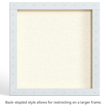 PHOENIX 20x20 Inch 2 Pack Artist Canvas - Large Square Stretched Canvases for Painting - 3/4 Inch Profile, 100% Cotton 11 Oz. Gesso Primed White Blank Professional Canvas Oil & Acrylic Paints - size: 20"x20", style: Traditional