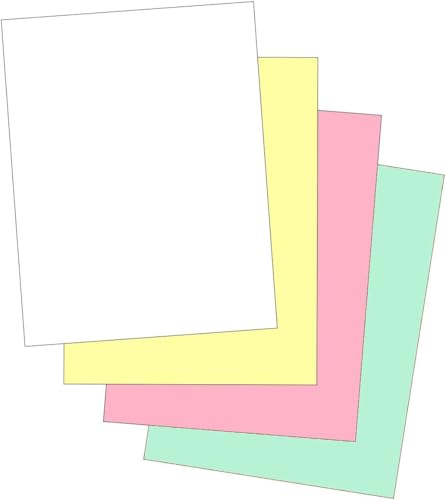 "Plain" Collated Color Paper (Not Carbonless) for Laser and Ink Jet Printers (4 Part, Case) - color: 4 Part, size: Case
