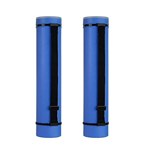 2Pack Expandable Poster Tube with Strap | Poster Storage Tubes Expand from 24.5" to 40" ,Waterproof Telescoping Blueprint Art Document Transport Carrying Tube - color: Blue