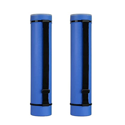 2Pack Expandable Poster Tube with Strap | Poster Storage Tubes Expand from 24.5" to 40" ,Waterproof Telescoping Blueprint Art Document Transport Carrying Tube - color: Blue
