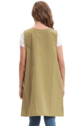 Nanxson Waterproof Apron with Pockets Plus Size Chef Apron | Side tie design,Split-piece apron,for Cooking Kitchen Baking Painting Grilling, - color: Yellow