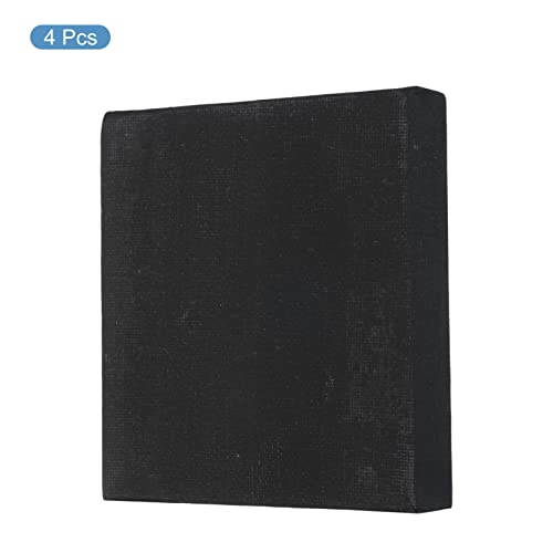 PATIKIL Paint Canvases Panel for Painting, 4 Pack 4x4 Inch Square Wood Frame Stretched Blank Art Board Panels for Acrylic, Oil, Tempera Painting, Black - size: 4x4 Inch