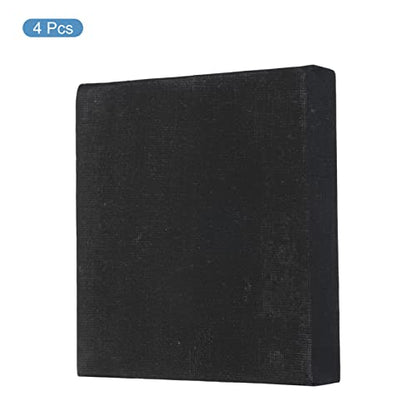 PATIKIL Paint Canvases Panel for Painting, 4 Pack 4x4 Inch Square Wood Frame Stretched Blank Art Board Panels for Acrylic, Oil, Tempera Painting, Black - size: 4x4 Inch