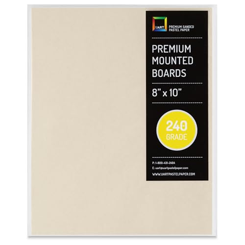 UART Premium Mounted Art Board, Size: 8 x 10, Color: Cream, Grade/Grit: 240 - color: Grade 240, size: 8" x 10"