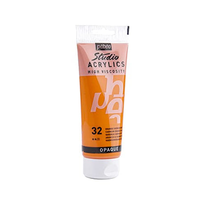 PEBEO - Acrylic Fine Studio Acrylics - Cadmium Orange Hue - Cadmium Orange Hue 100ml/3.38oz (831-032) - color: Cadmium Orange Hue