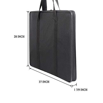 JJRING Art Portfolio Case, Wire Framed Nylon Portfolio Tote, Art Storage Bag in 37 Inches by 28 Inches, Great Carrying Bag for Artworks, Posters, Drawings, Prints(Black) - size: 37 Inches by 28 Inches