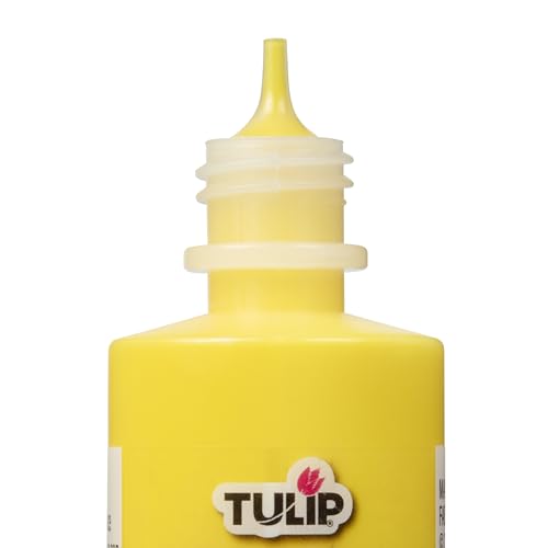 Tulip 41408 Dimensional Fabric Paint 4oz Slick Yellow - color: SHINY YELLOW, size: 4 Fl Oz (Pack of 1)