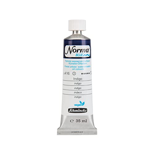Schmincke - NORMA® Blue, 21416009, finest water-based artists' oil colors, highly pigmented, lightfast, vegan, indigo, 35 ml - color: 416 indigo