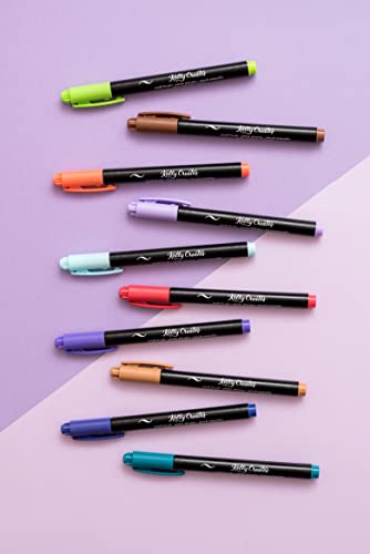 American Crafts Kelly Creates Small Brush Pens 10/Pkg-Multicolor Set 2