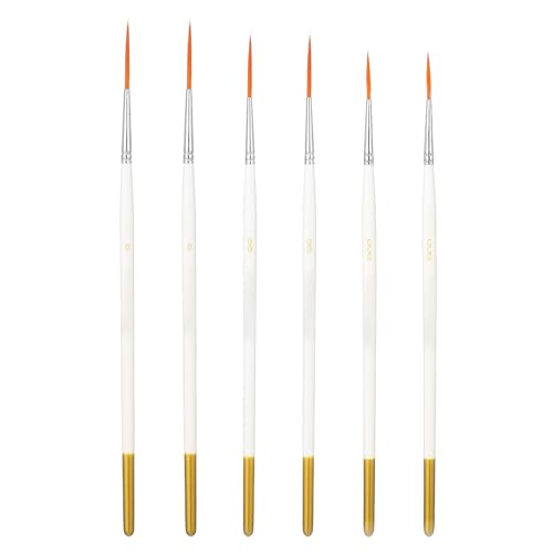 Fine Liner Watercolor Brushes 6Pcs Script Writer Brush For Acrylic Paints Highly Flexible Paint Brushes Extra Long Fine Point Tip Pinstriping Scroll Outlining Brush For Watercolor Gouache Oil Painting