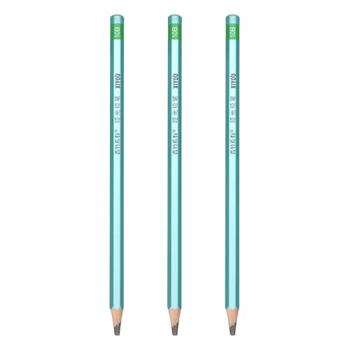 PATIKIL 10B Drawing Pencils for Sketching, Set of 3 Hexagonal Graphite Sketch Pencils Professional Sketching Art Supplies for Drawing Shading Writing Art Artists Beginners, Black - style: 10B