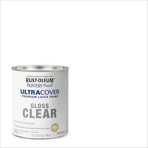 Rust-Oleum 242057 Painter's Touch Latex Paint, Quart, Gloss Clear,1 Quarts (Pack of 1) - color: Gloss Clear, size: 1 Quarts (Pack of 1)