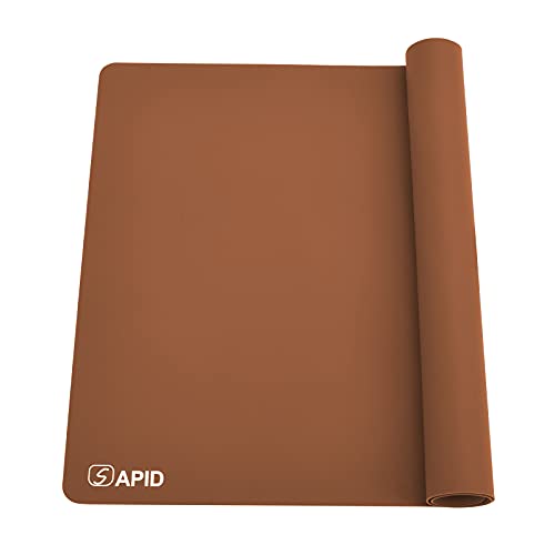 Sapid Extra Large Silicone Sheet for Crafts, Thick Silicone Jewelry Casting Mats, Nonstick Nonslip Silicon Mat for Epoxy Resin, Art Painting, Heat- Resistance Counter Mat (20"×27.9", Brown) - color: Brown, size: 27.9"L x 20"W