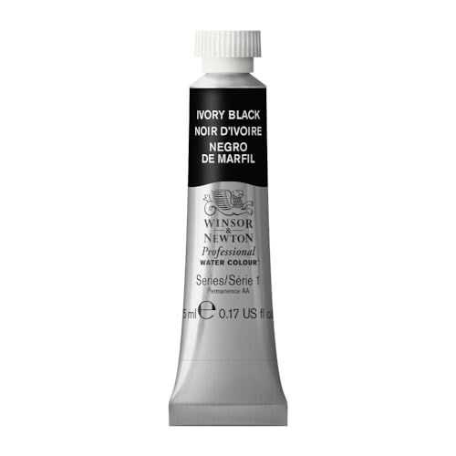 Winsor & Newton Professional Watercolor, 5ml (0.17-oz) Tube, Ivory Black - color: Ivory Black, style: 0.17-oz Tube