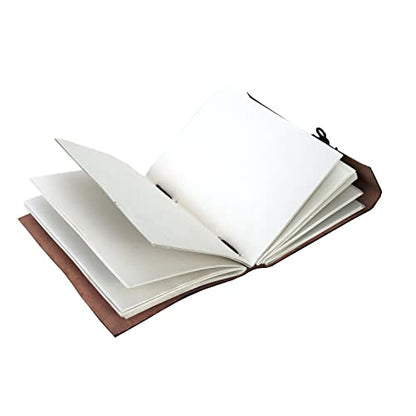 AzureGreen DOUBLE DRAGON Blank Page BOOK Handcrafted Leather Writing Unlined 5 x 7 JOURNAL (Brown With Claps) - color: Brown With Claps