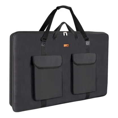 TreochtFUN Art Portfolio 23 X 31in - Portfolio Case A2 Heavy duty Portfolio Folder for Artwork With Shoulder Strap, Art Supply Bag For Large Painting Board Supplies (Black) - size: 23 x 31