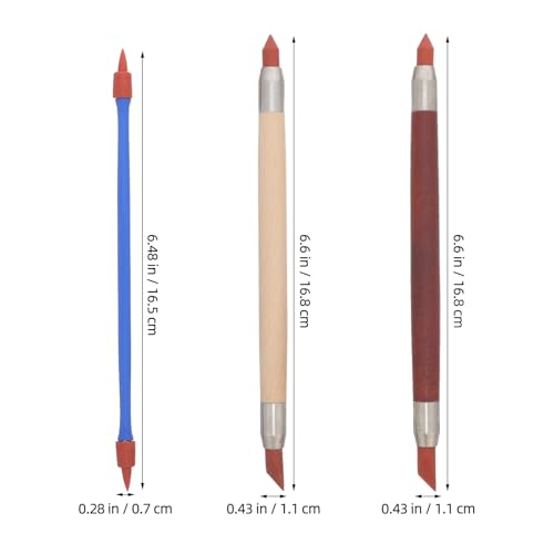 Holibanna 6pcs Silicone Tip Clay Sculpting Tools - Double Head Clay Color Shapers - Paint Drawing Blending Brushes for Pottery Polymer Crafts