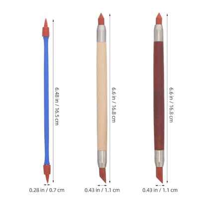 Holibanna 6pcs Silicone Tip Clay Sculpting Tools - Double Head Clay Color Shapers - Paint Drawing Blending Brushes for Pottery Polymer Crafts