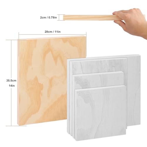 6 Pack 11 x 14 Inch Unfinished Wood Panels, Wooden Panel Boards for Painting, Crafts, and Home Decor - size: 6 Pack 11 x 14 Inch
