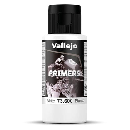 Vallejo - Surface Primer Color | White Acrylic Primer 60 ml (2.02 fl.oz.) | Matte Finish and Fast Drying | Perfect for Airbrushing and Great Adhesion to Figurines and Scale Models - style: White Primer 60 ml. (2.02 fl.oz.)