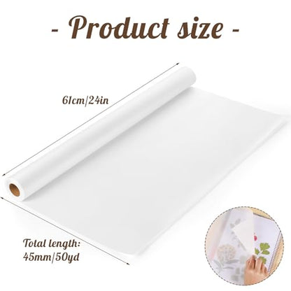 Tracing Paper Roll 24in x 50yd, White Trace Paper Pattern Paper Translucent Tracing Paper for Sewing, Drawing, Sketching, Gift Wrapping - size: 24in x 50yd