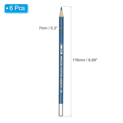 PATIKIL Watercolor Pencil, 6Pcs Water Soluble Pencils for Blending, Coloring, Sketch Drawing, Painting, Blue - color: Blue