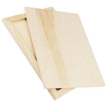 10 Pcs 9 x 12 Inch Wood Panel Canvas Bulk, Unfinished Wood Canvas Panels, Wood Cradle Boards for Painting, Pouring Art, Crafts