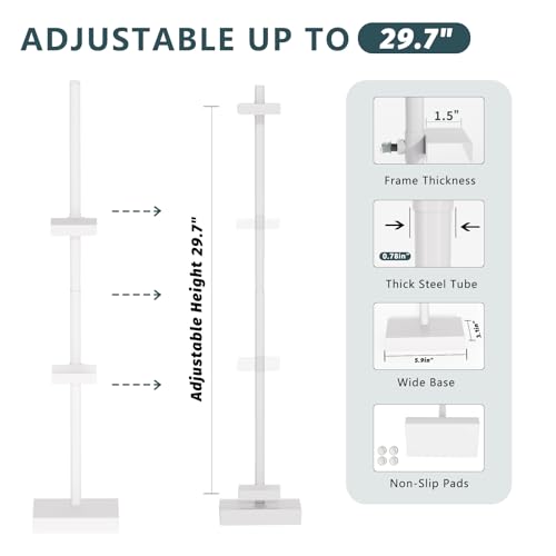 Adjustable Tabletop Picture Frame Stand - Up to 29" Height, Frame Holder Stand Table Easels for Display, Metal Standing Easel Display Stand for Picture Frames, Artwork, Canvas (White) - color: White