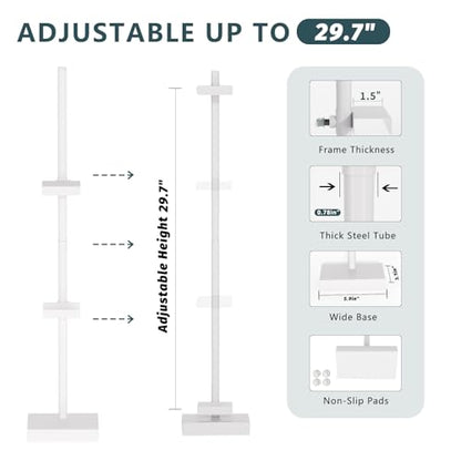 Adjustable Tabletop Picture Frame Stand - Up to 29" Height, Frame Holder Stand Table Easels for Display, Metal Standing Easel Display Stand for Picture Frames, Artwork, Canvas (White) - color: White